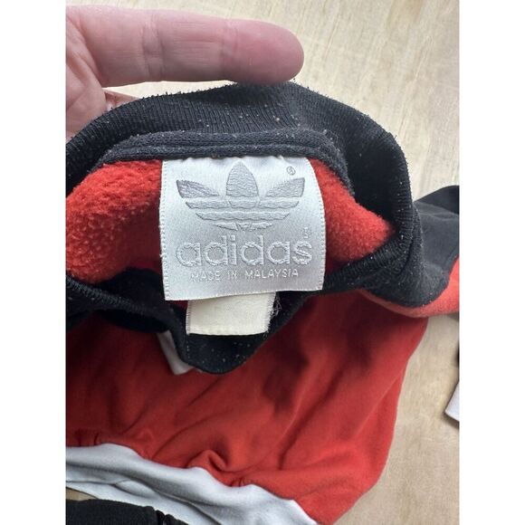 Adidas Crew Neck Sweatshirt 60’s 70’s Red Black White Embroidered Logo VTG - Picture 9 of 13